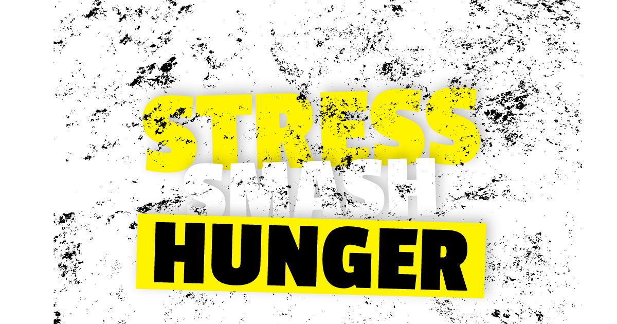Graphic designed for the Smash Stress, Smash Hunger product package